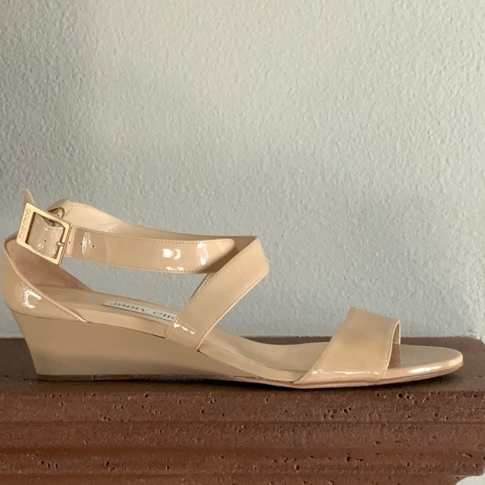 Jimmy Choo Chiara Wedge, patent leather, nude